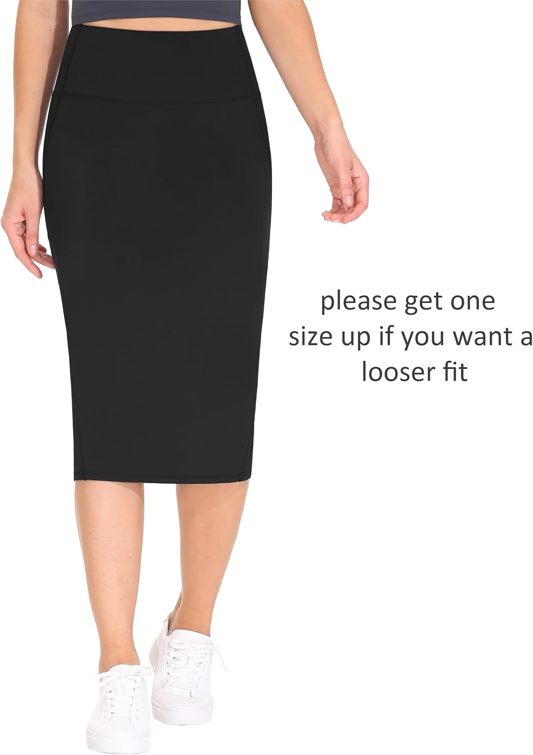 THE GYM PEOPLE Women's High Waist Pencil Bodycon Midi Skirts Below Knee