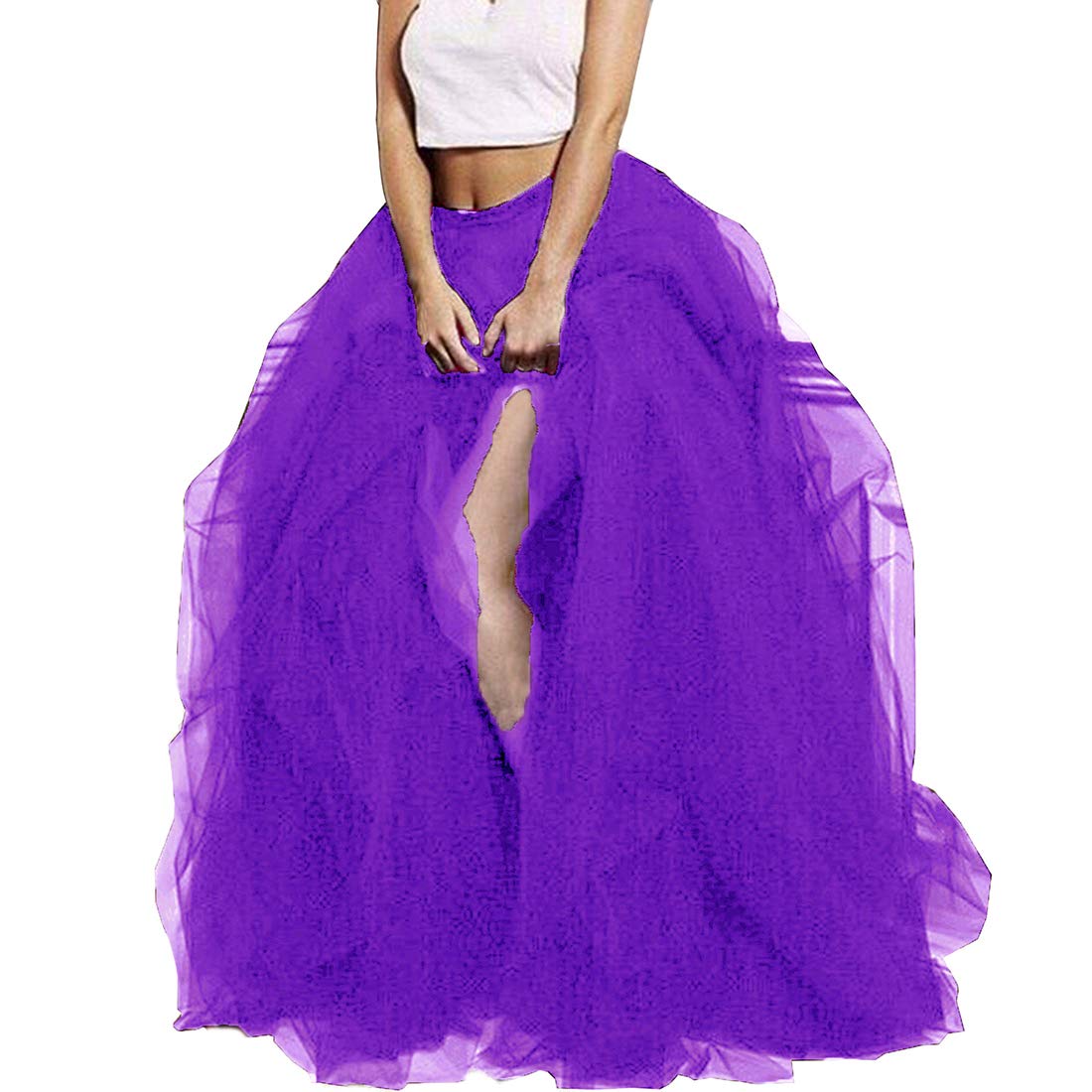 Lisong Women Maxi Tulle Floor Length Layered High Waist Spectial Occasion Skirt