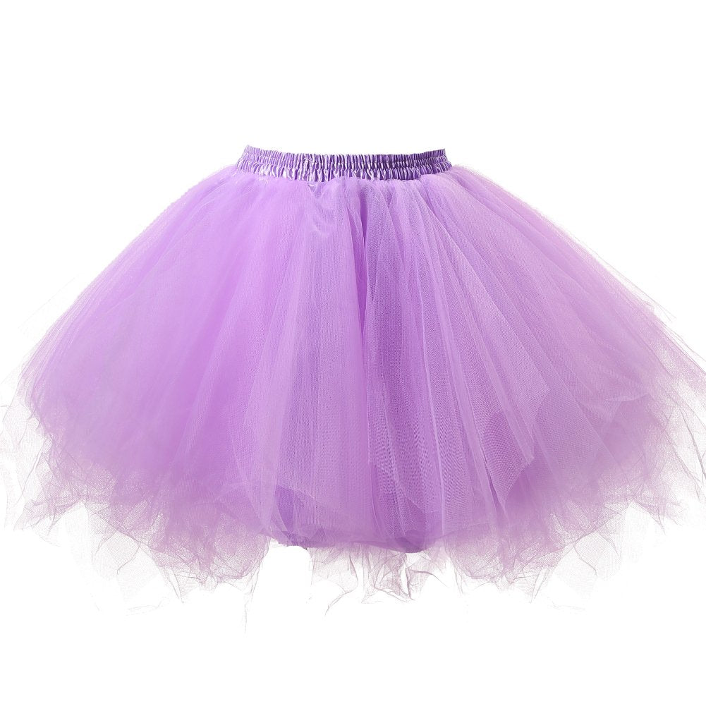 Honeystore Women's Short Vintage Ballet Bubble Puffy Tutu Petticoat Skirt