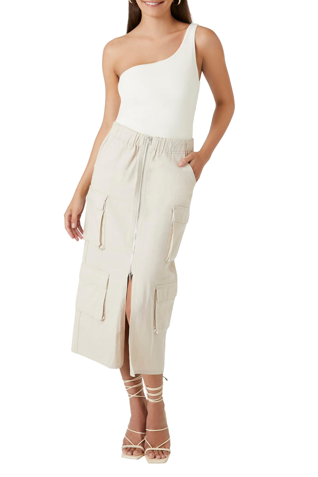 Forever 21 Women's Twill Cargo Maxi Skirt