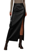 PRETTYGARDEN Women's Faux Leather Long Pencil Skirt