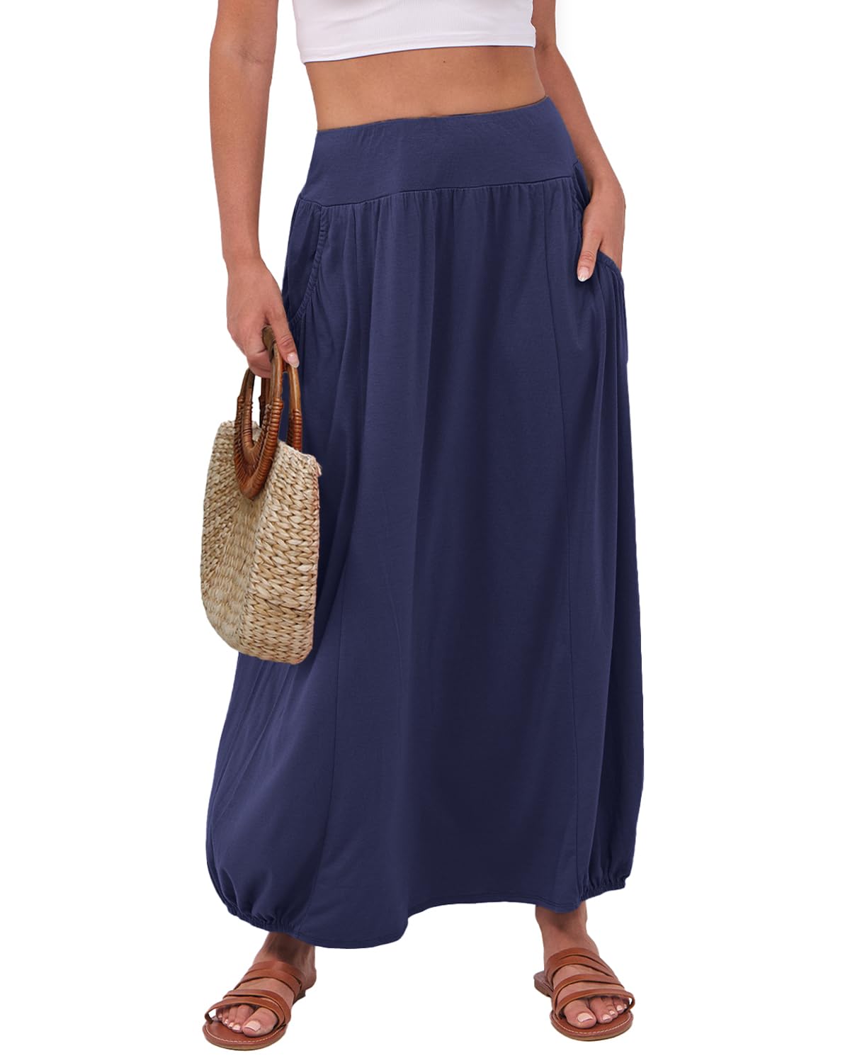 ANRABESS Women's Summer Boho Flowy Maxi Skirts