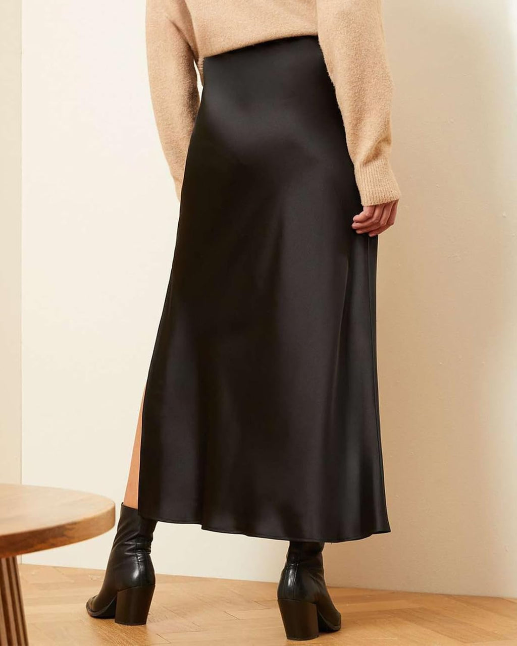 Women's 2026 Satin Maxi Skirts High Waisted Silk Casual Long Skirt