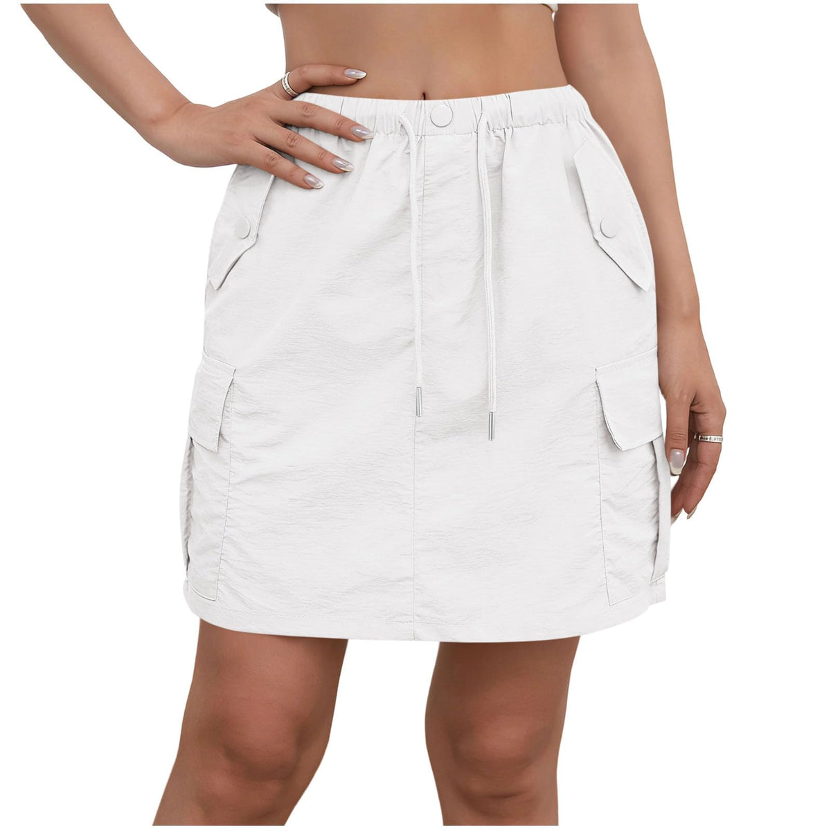 Cargo Skorts for Woman with Pockets Casual Drawstring High Waisted Skorts Summer Outdoor Hiking Golf Workout Skort