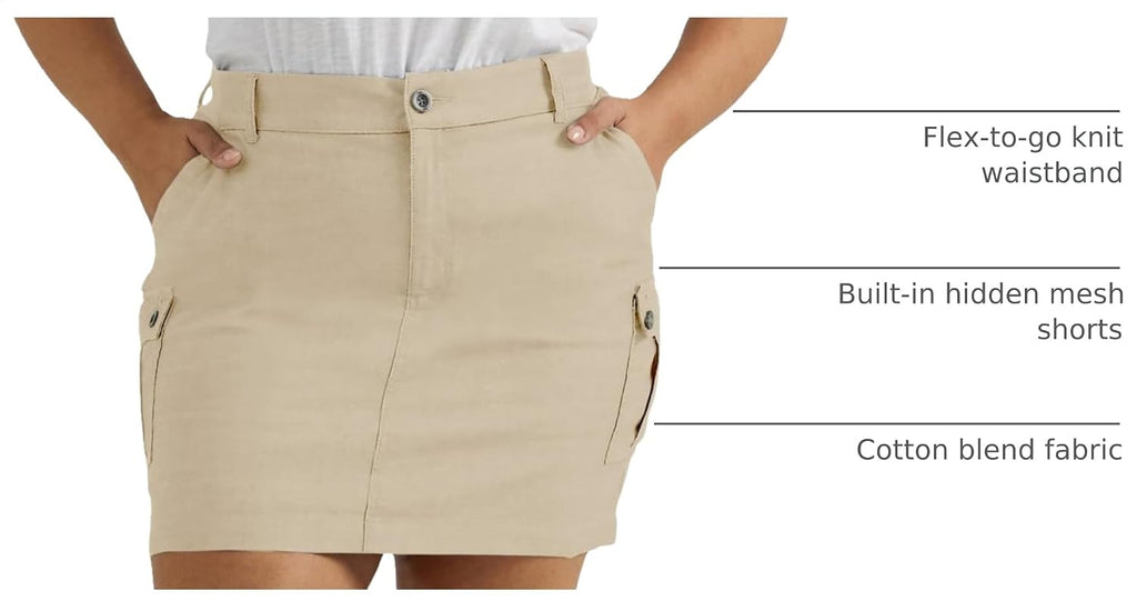 Lee Women's Plus Size Ultra Lux Comfort with Flex To Go Cargo Skort