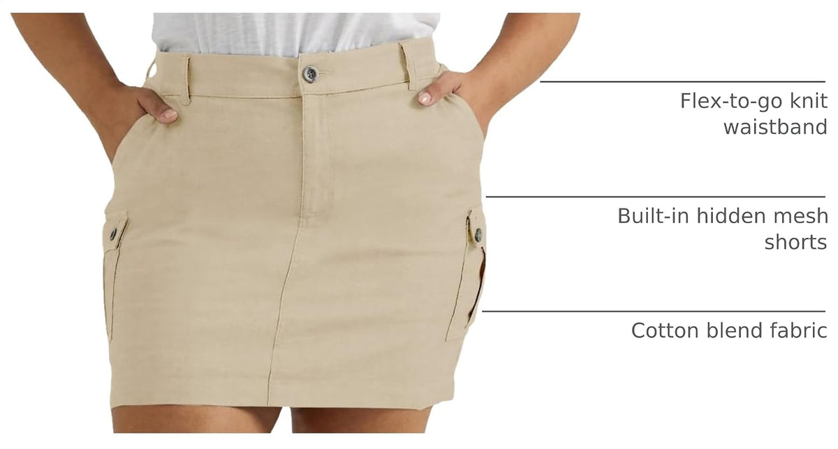 Lee Women's Plus Size Ultra Lux Comfort with Flex To Go Cargo Skort