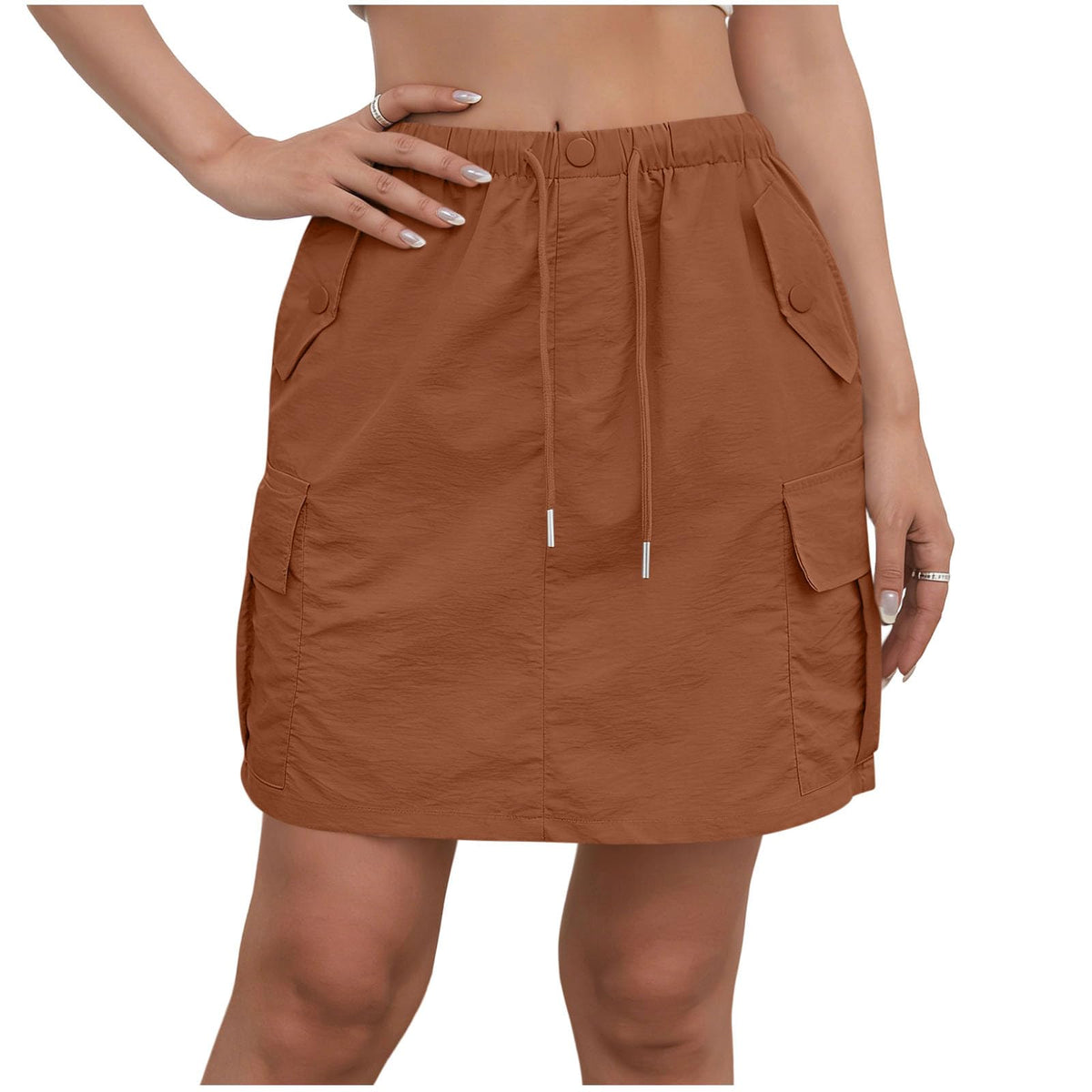 Cargo Skorts for Woman with Pockets Casual Drawstring High Waisted Skorts Summer Outdoor Hiking Golf Workout Skort