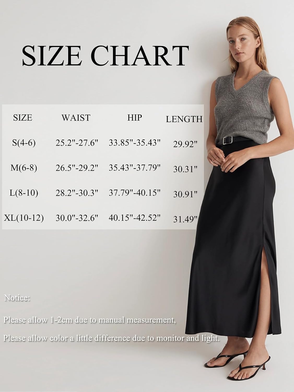 Womens Satin Silk Maxi Slit Skirt Elastic Waistband Leopard Print Maxi Long Satin Slit Skirts for Women