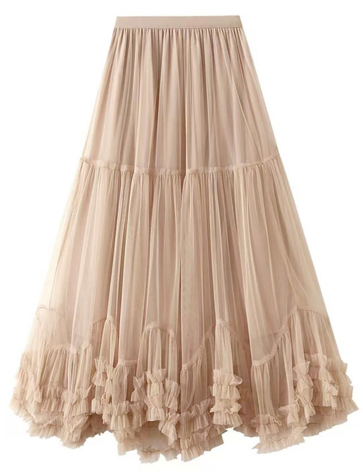 COZYPOIN Women's Maxi Tulle Skirts Long Layered Mesh Tiered Fairy Skirt