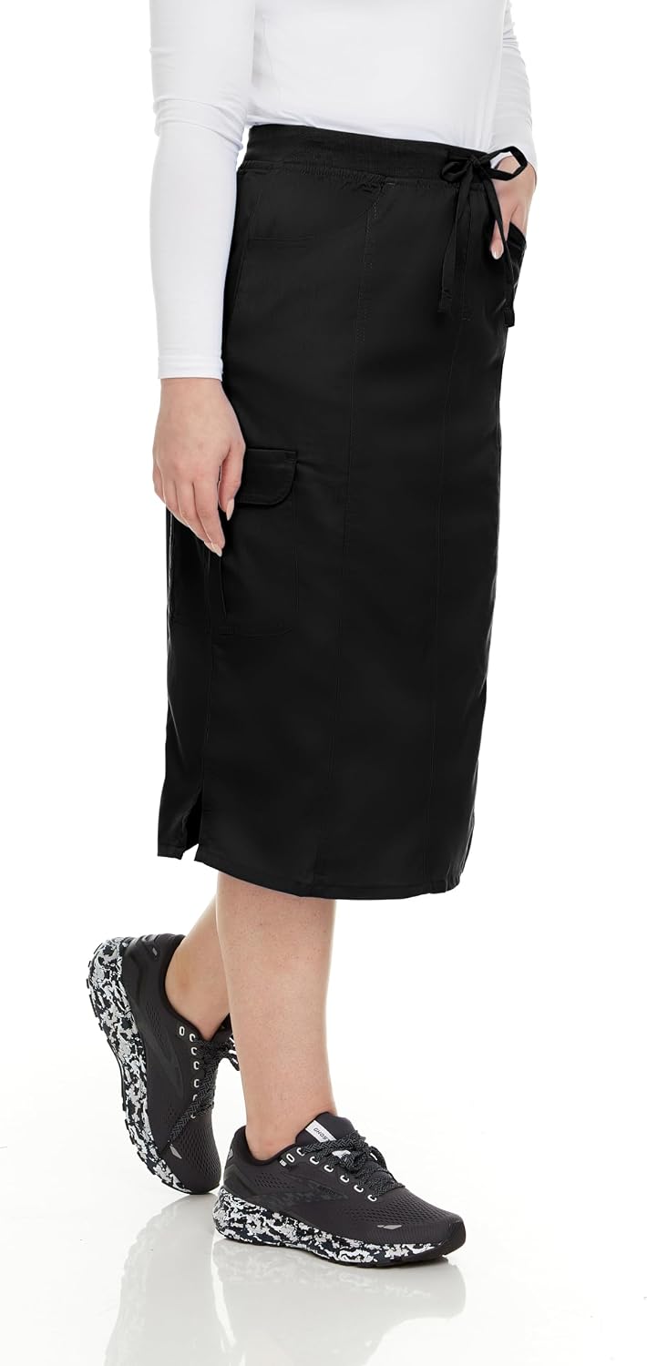 MediChic Women's Stretch Scrub Skirt - 5-Pocket, Comfortable & Durable Workwear Skirt for Healthcare, Medical Nursing