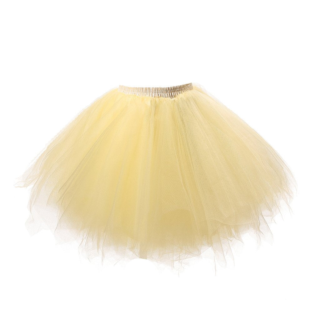 Honeystore Women's Short Vintage Ballet Bubble Puffy Tutu Petticoat Skirt