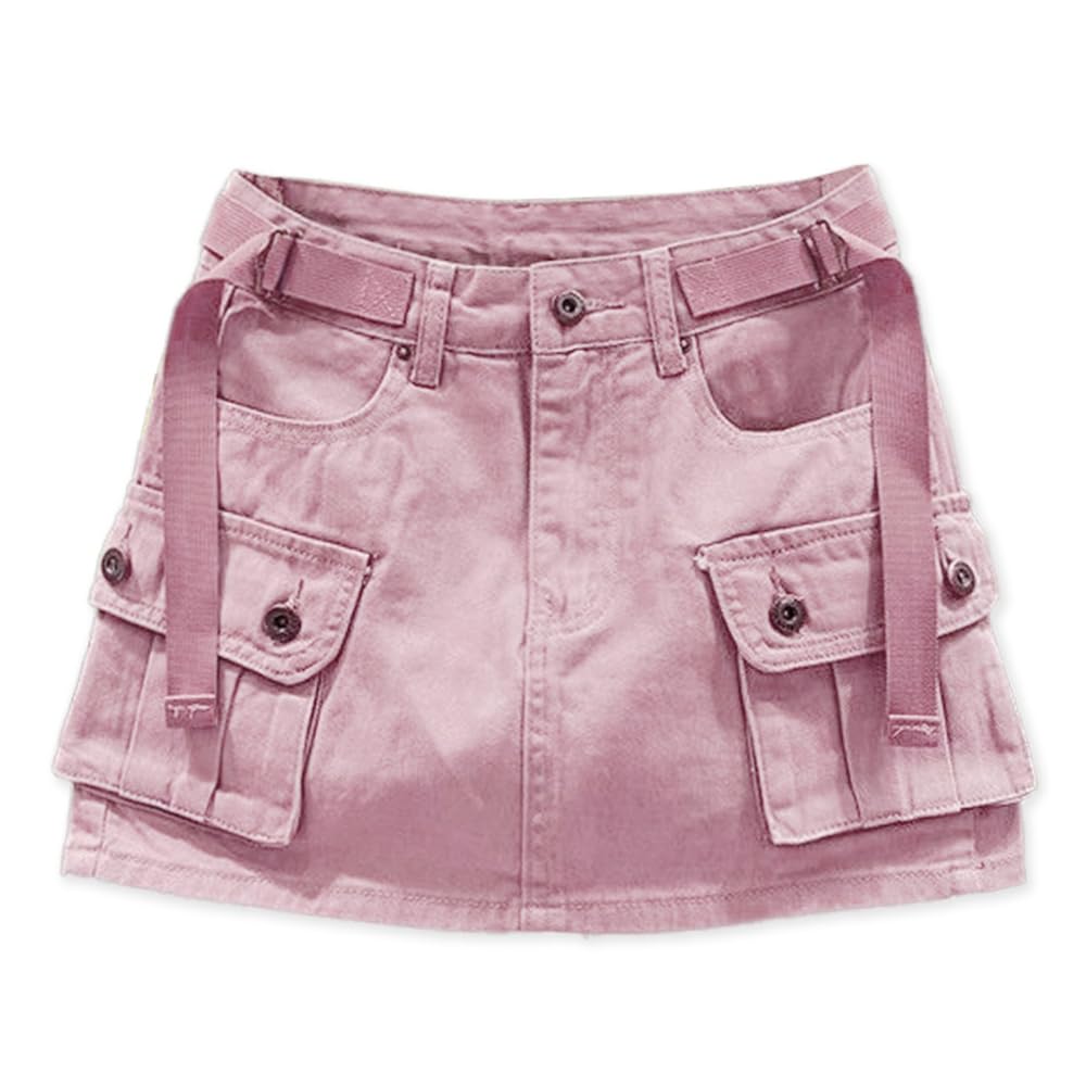 Kinghua Womens Mini Cargo Skirt Low Waist Y2k Short Denim Jean Skirt