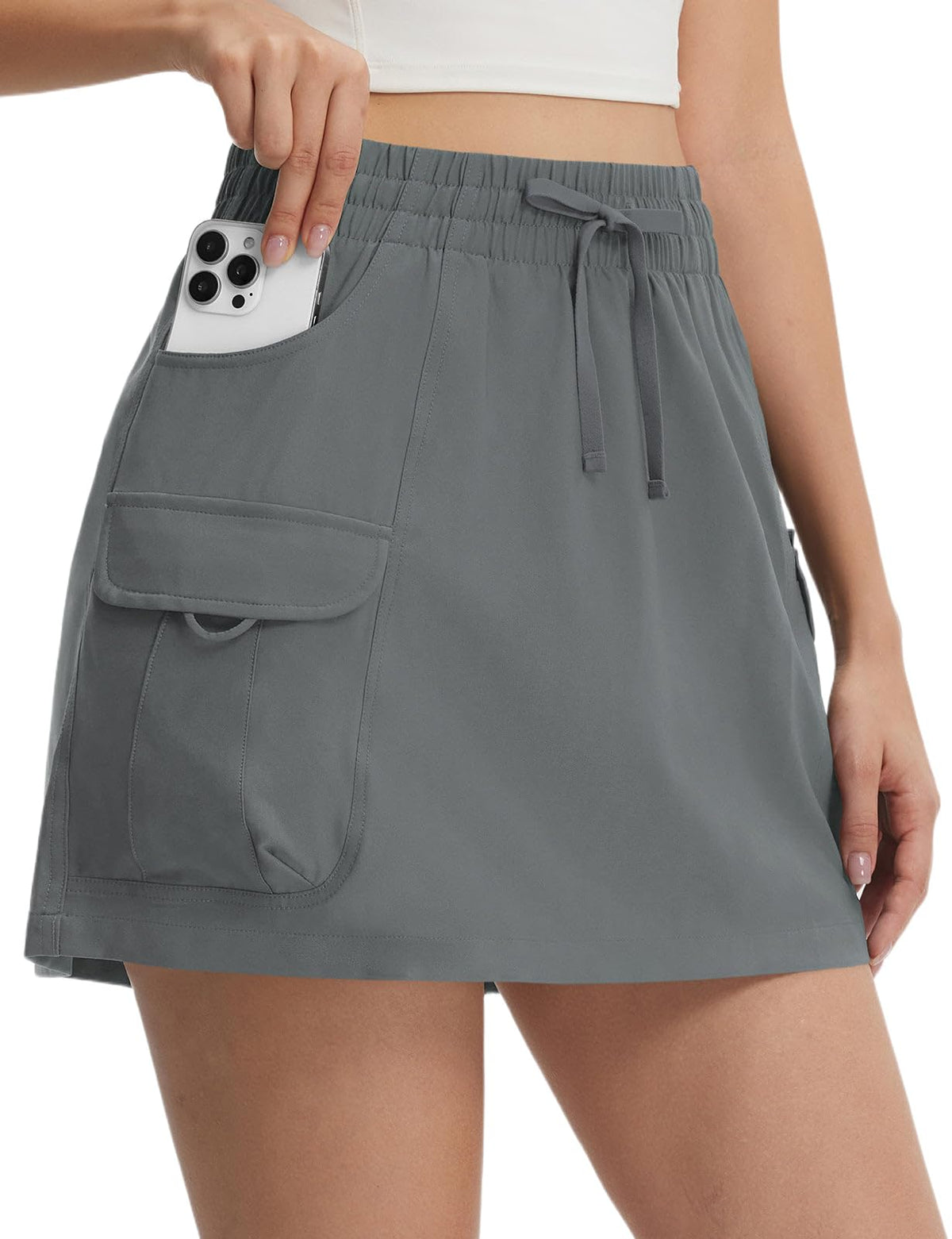 baleaf Women's 15" Cargo Water Resistant Skort Skirt with 6 Pockets
