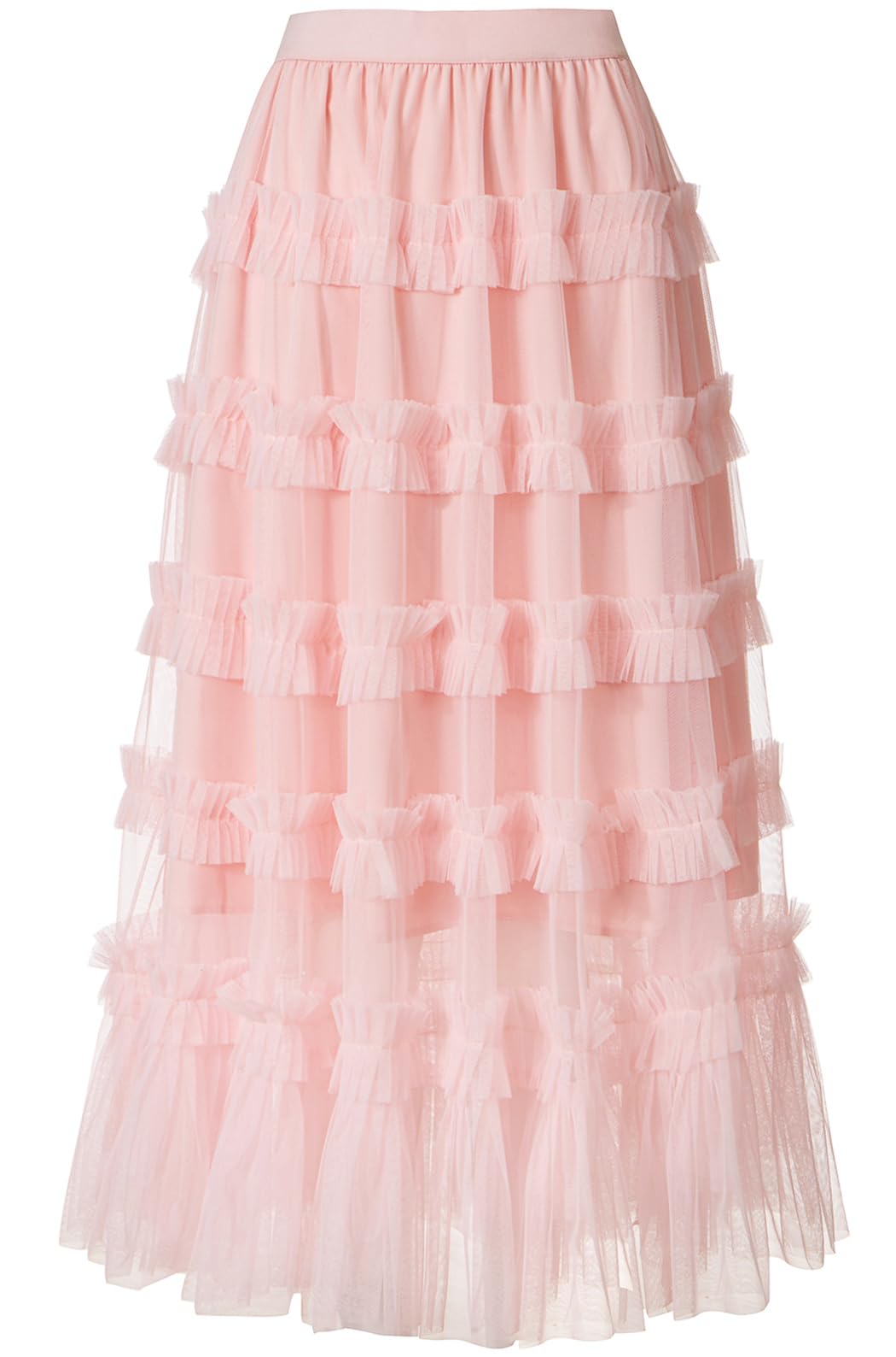 Tulle Skirts for Women Long Length Tutu Fairy Tiered Skirt A Line Mesh Elastic Waist Skirts