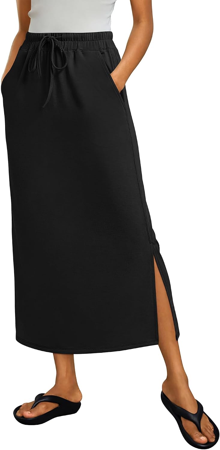 ANRABESS Air Layer Fabric Maxi Skirts for Women