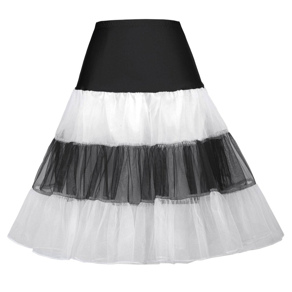 Women's 50s Vintage Petticoat Half Slip Tutu Underskirt 25.59" Crinoline Rockabilly
