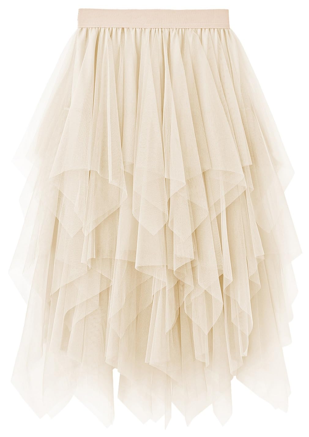 Reaowazo Tulle Skirts for Women Midi Long Fairy Skirt Tutu A-Line Mesh Layered High Elastic Waist Halloween Skirts