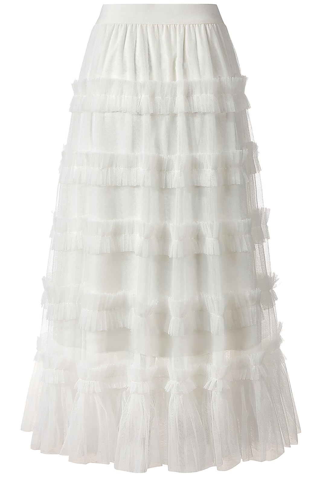 Tulle Skirts for Women Long Length Tutu Fairy Tiered Skirt A Line Mesh Elastic Waist Skirts