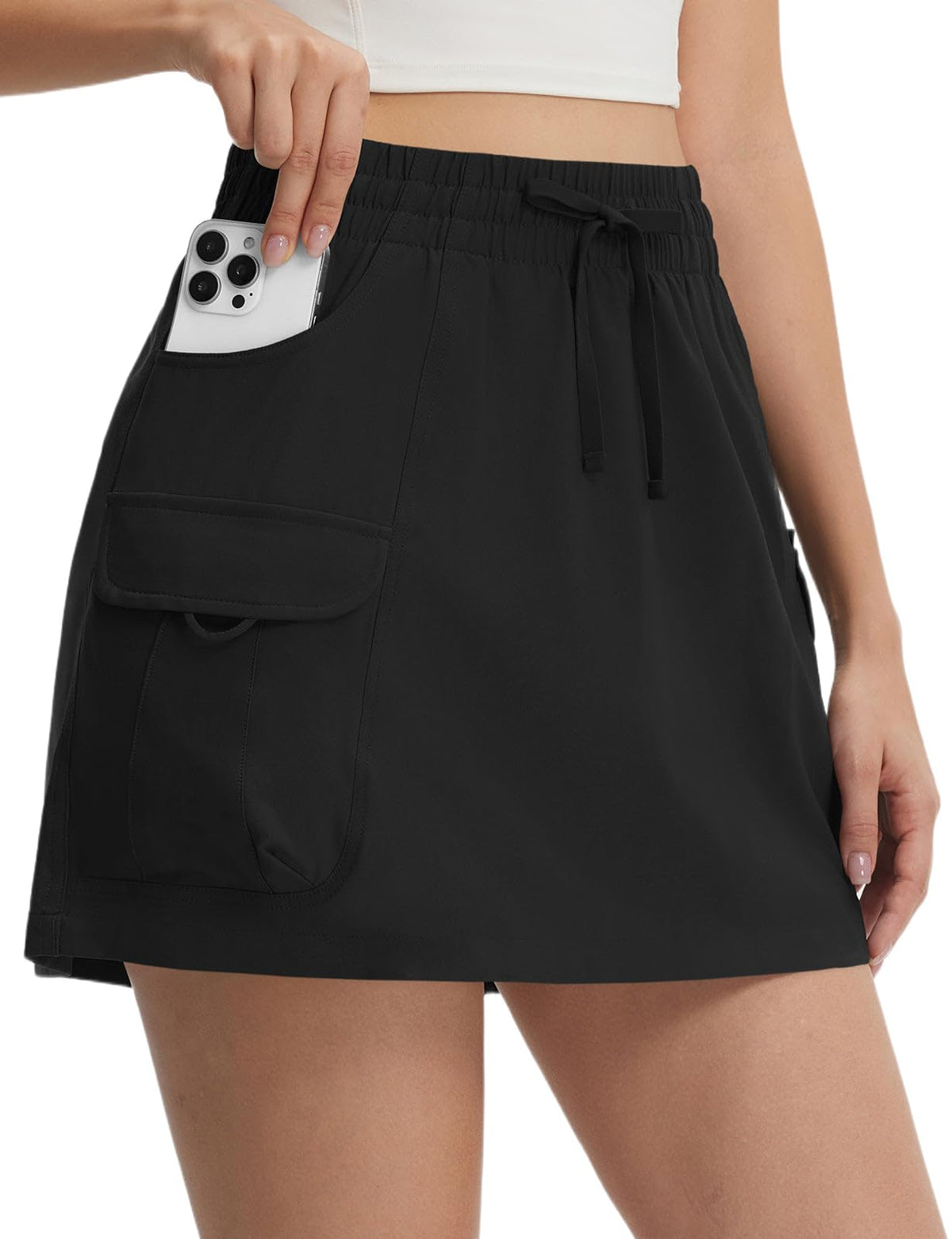 baleaf Women's 15" Cargo Water Resistant Skort Skirt with 6 Pockets