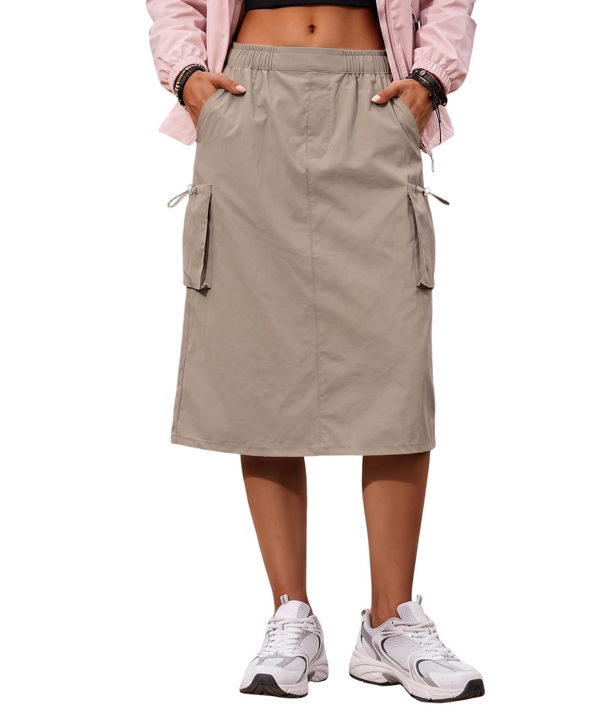 EARKOHA Womens Athletic Skirt Quick Dry Midi Cargo Skirt with 4 Pockets