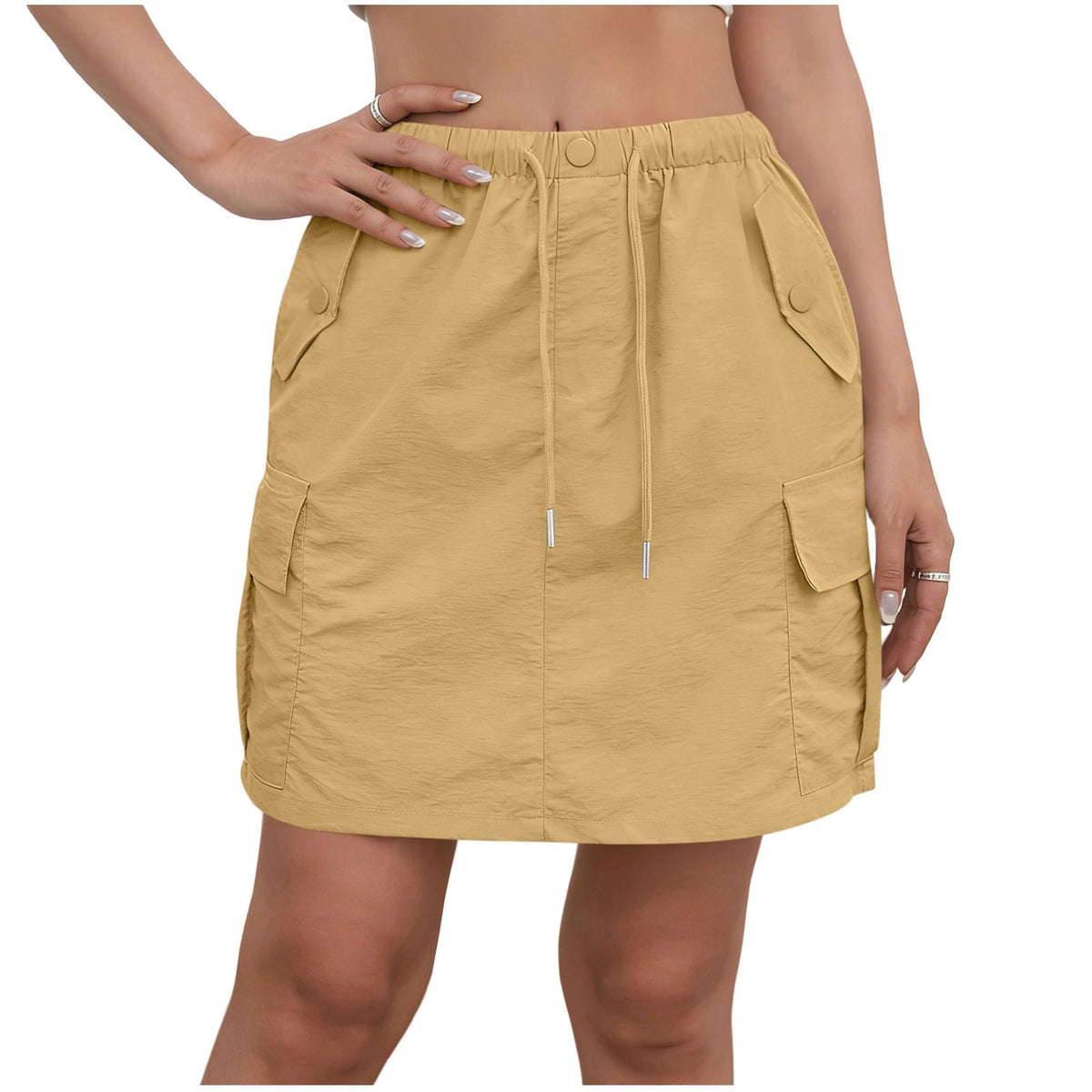 Cargo Skorts for Woman with Pockets Casual Drawstring High Waisted Skorts Summer Outdoor Hiking Golf Workout Skort