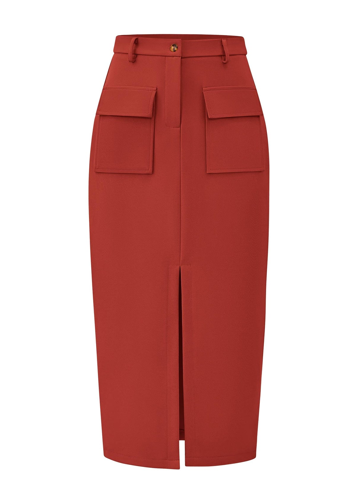 KIRUNDO Womens High Waist Cargo Midi Pencil Skirt