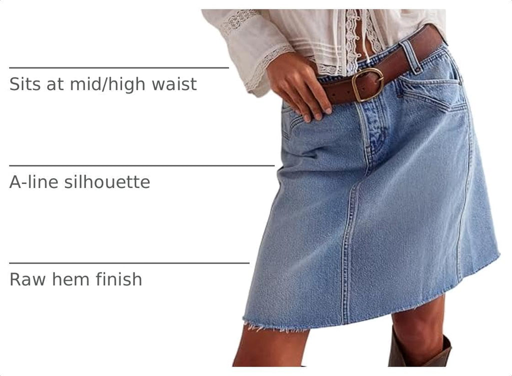 EMMIOL Women's Stretchy Denim Skirt High Waist Summer Casual Jean Skirts