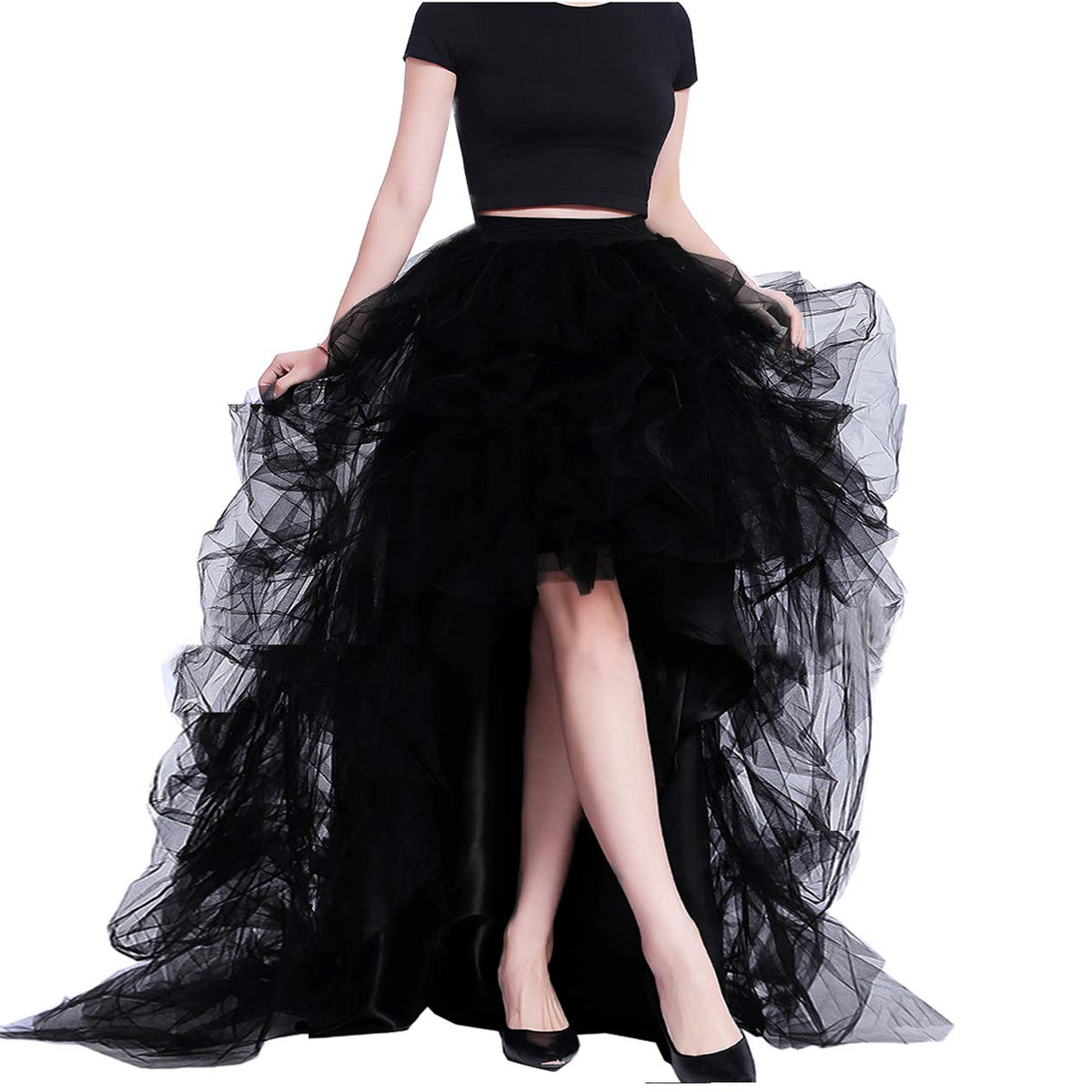 Lisong Women Maxi Tulle Floor Length Layered High Waist Spectial Occasion Skirt
