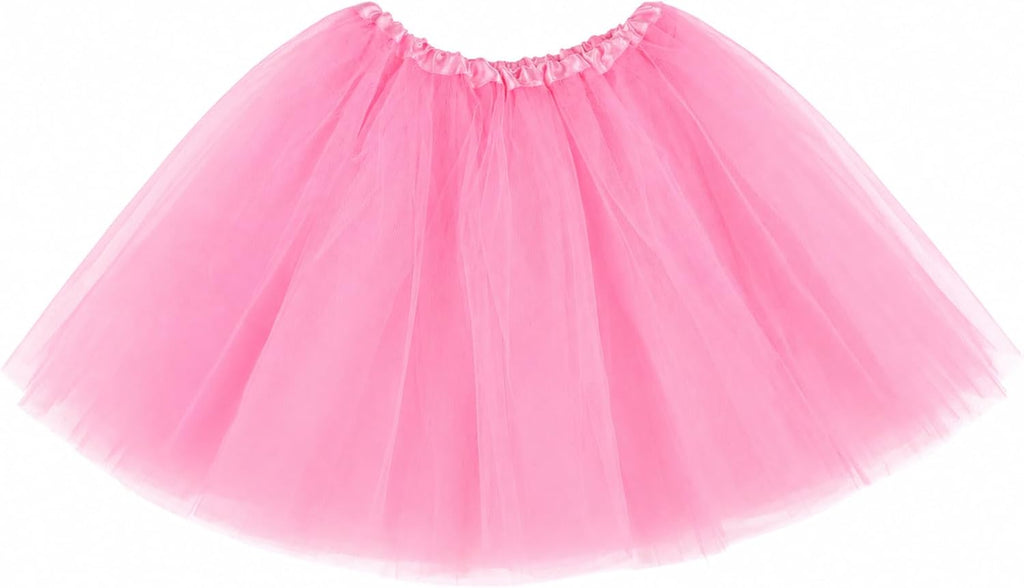 Tutu Skirts for Women Adults 5 Layers Fluffy Elastic Tulle Skirt Halloween 80s Running Party Dance Costume