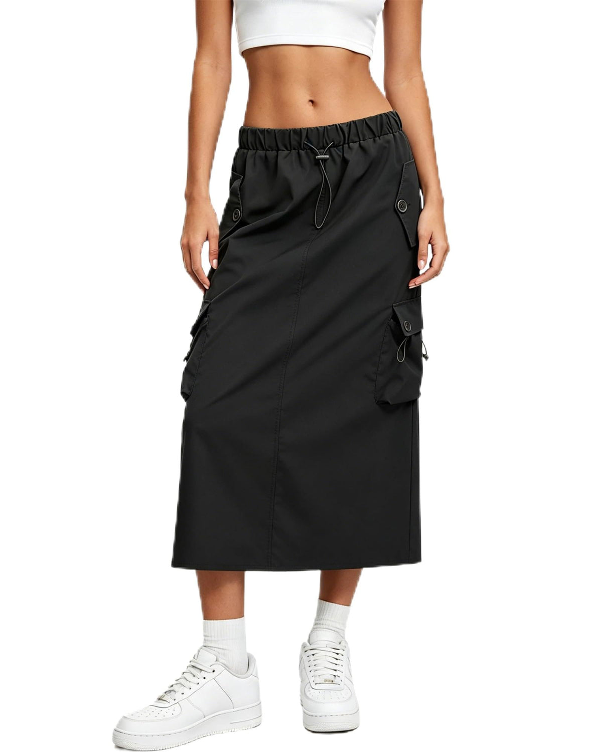 Cromoncent Women Cargo Skirts Midi Utility Skirt Quick Dry Skirts