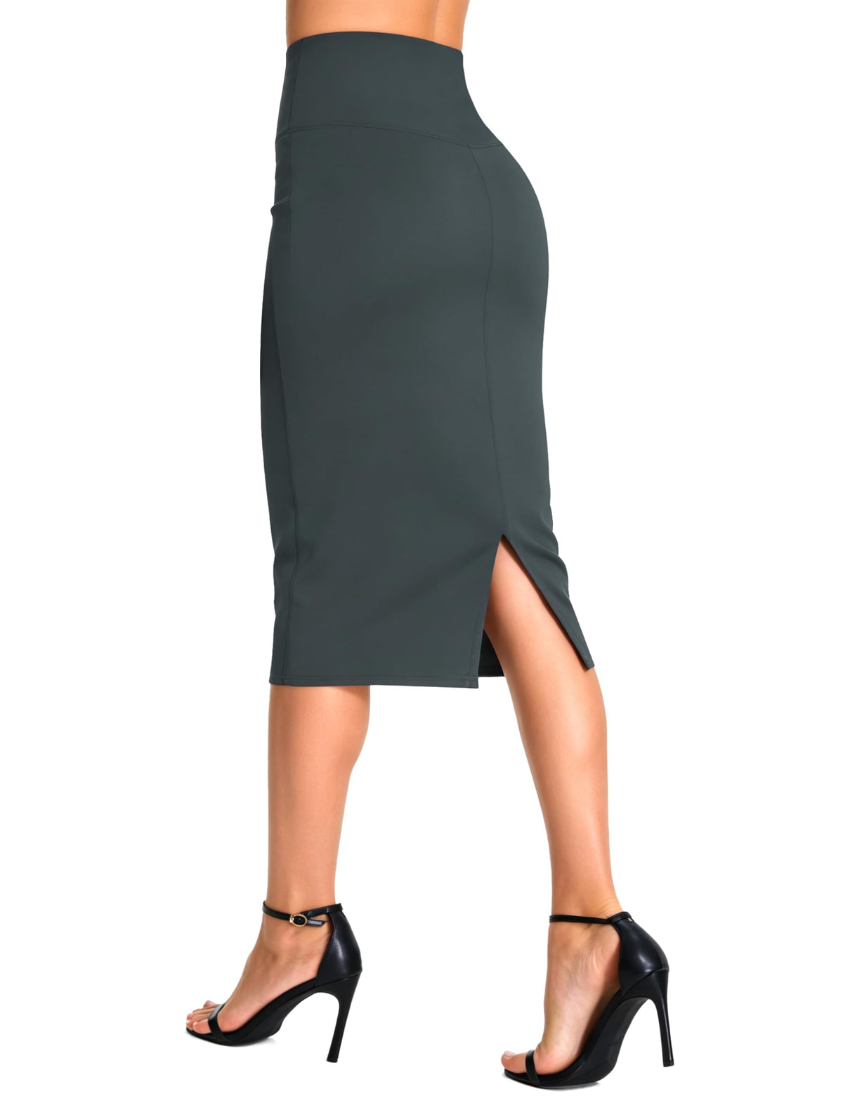 THE GYM PEOPLE Women's High Waist Pencil Bodycon Midi Skirts Below Knee