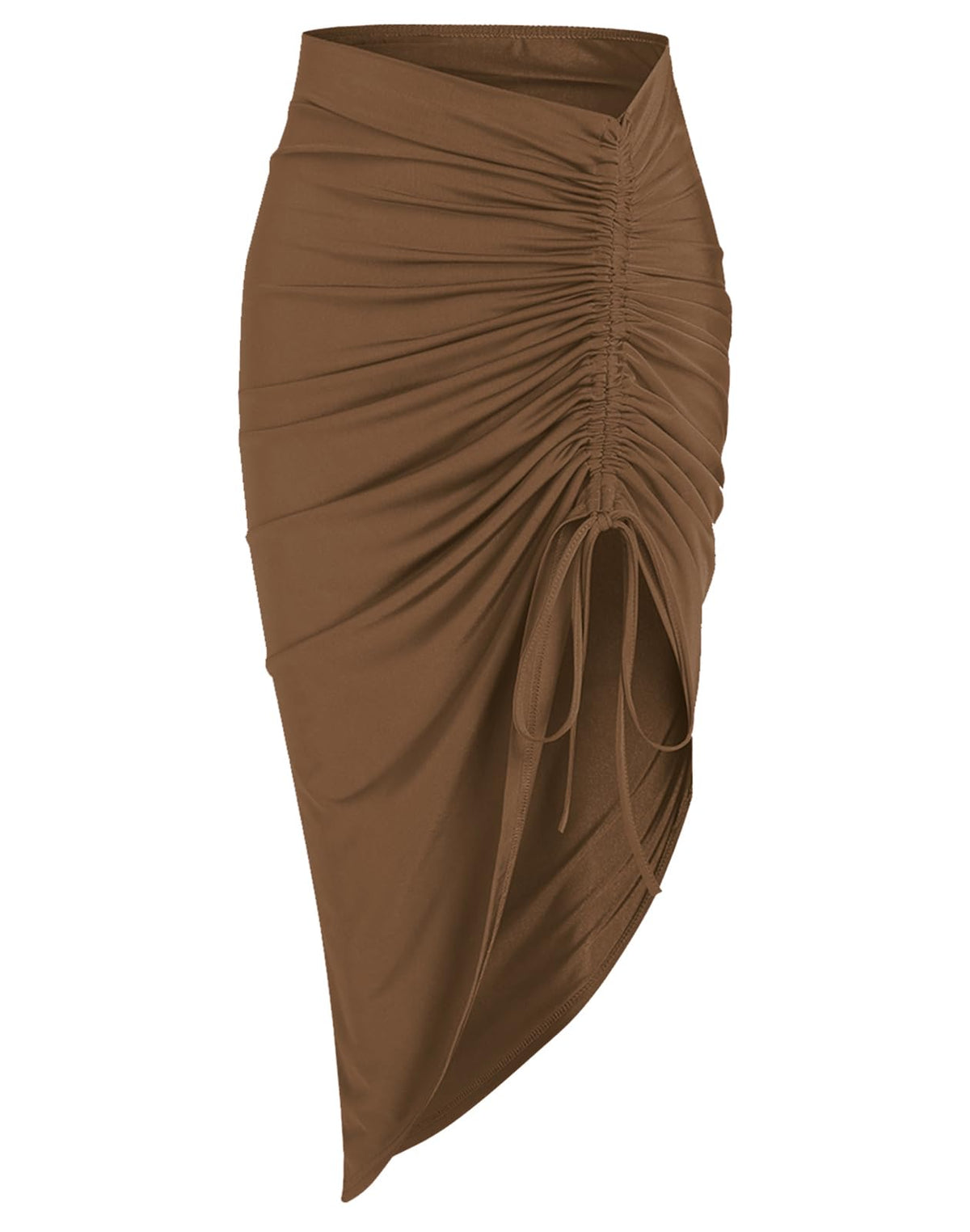 ZAFUL Women's Boho Skirt Asymmetrical Skirts Tied Floral Paisley Printed High Waist Ruched Skirts for Women