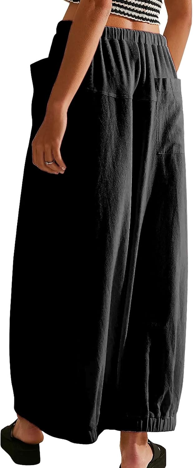 CHARTOU Women Baggy Parachute Skirt Comfy Casual Cotton Y2k Cargo Maxi Long Skirt