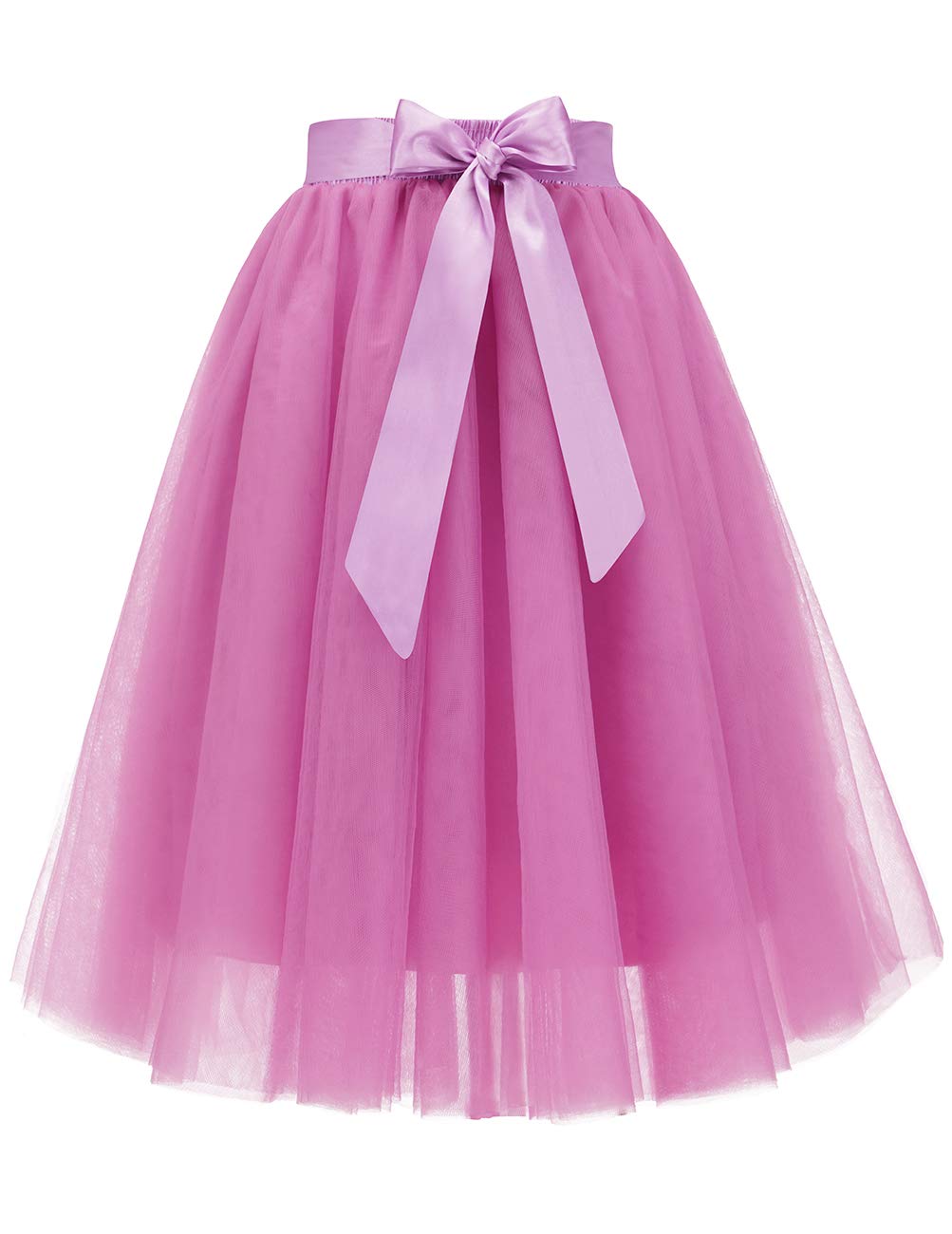 Bridesmay Women's Tulle Skirt Knee Length 6-Layered Wedding Party Homecoming Prom Dress