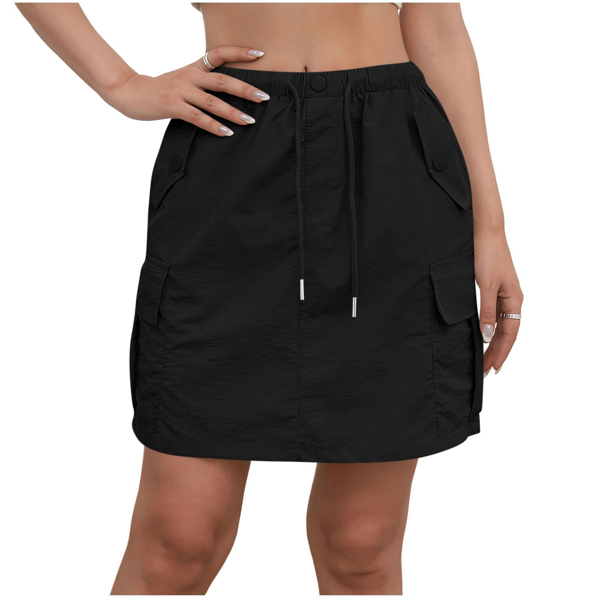 Cargo Skorts for Woman with Pockets Casual Drawstring High Waisted Skorts Summer Outdoor Hiking Golf Workout Skort