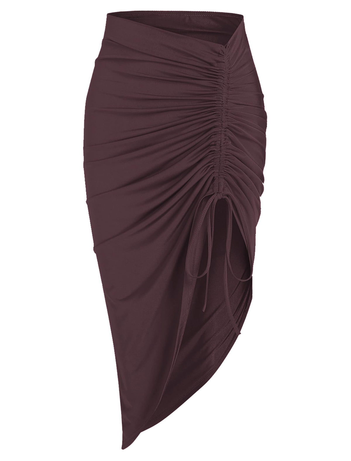 ZAFUL Women's Boho Skirt Asymmetrical Skirts Tied Floral Paisley Printed High Waist Ruched Skirts for Women