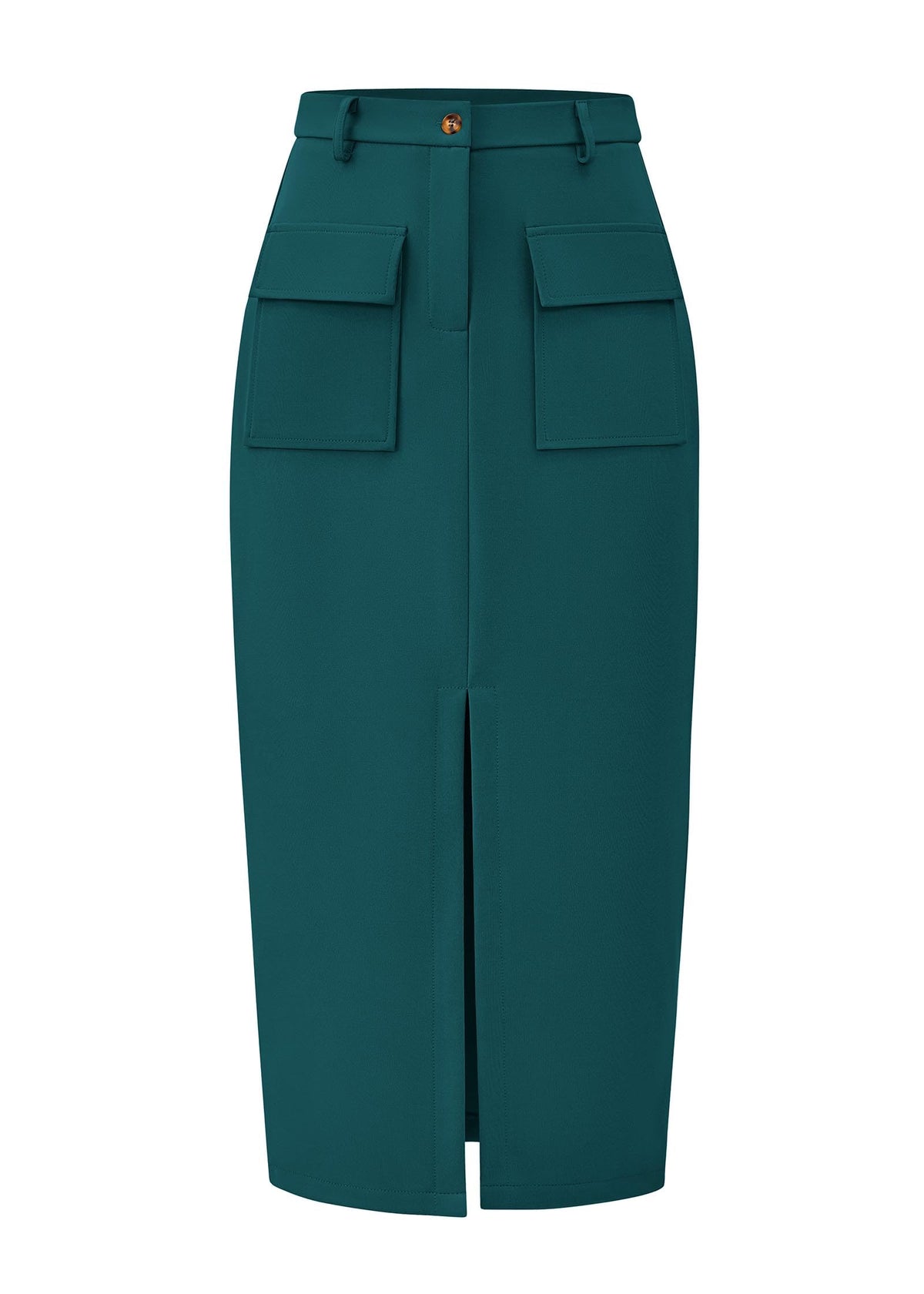KIRUNDO Womens High Waist Cargo Midi Pencil Skirt