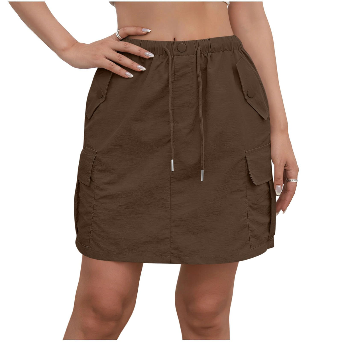 Cargo Skorts for Woman with Pockets Casual Drawstring High Waisted Skorts Summer Outdoor Hiking Golf Workout Skort