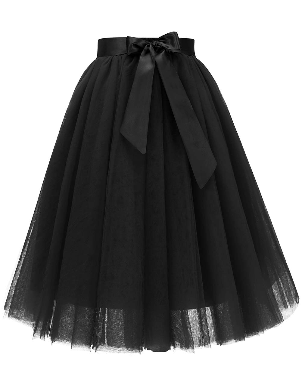 Bridesmay Women's Tulle Skirt Knee Length 6-Layered Wedding Party Homecoming Prom Dress