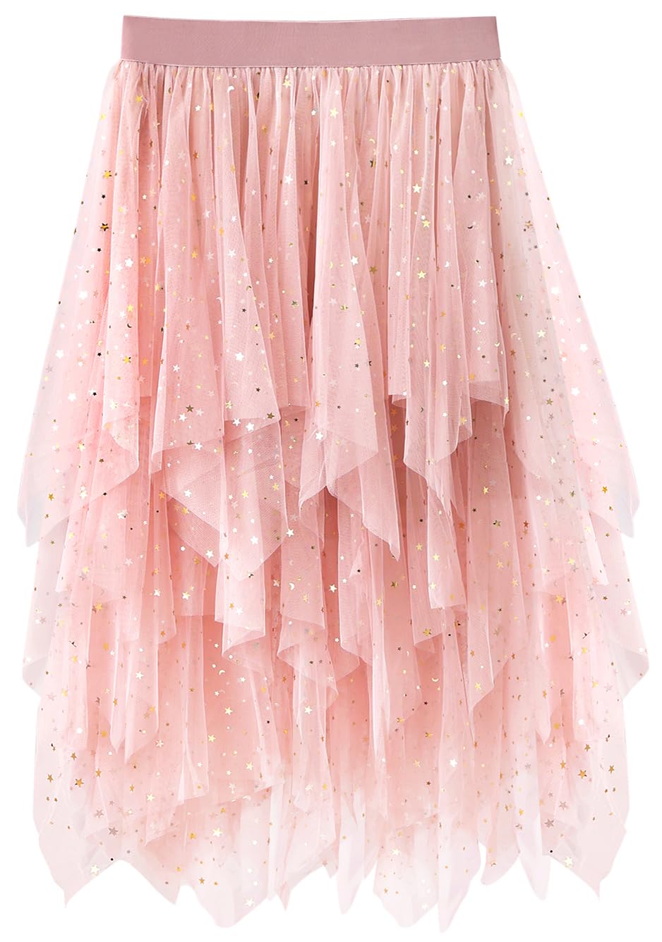 Reaowazo Tulle Skirts for Women Midi Long Fairy Skirt Tutu A-Line Mesh Layered High Elastic Waist Halloween Skirts