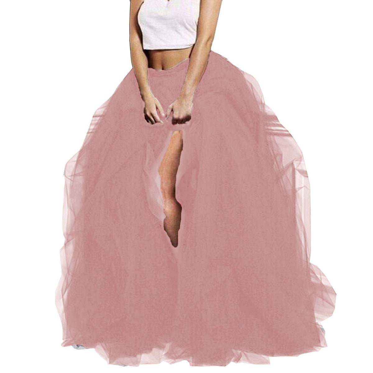 Lisong Women Maxi Tulle Floor Length Layered High Waist Spectial Occasion Skirt