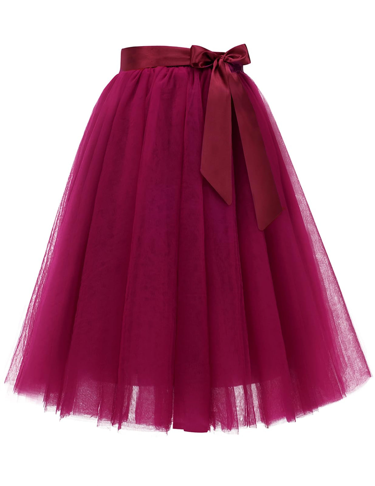 Bridesmay Women's Tulle Skirt Knee Length 6-Layered Wedding Party Homecoming Prom Dress