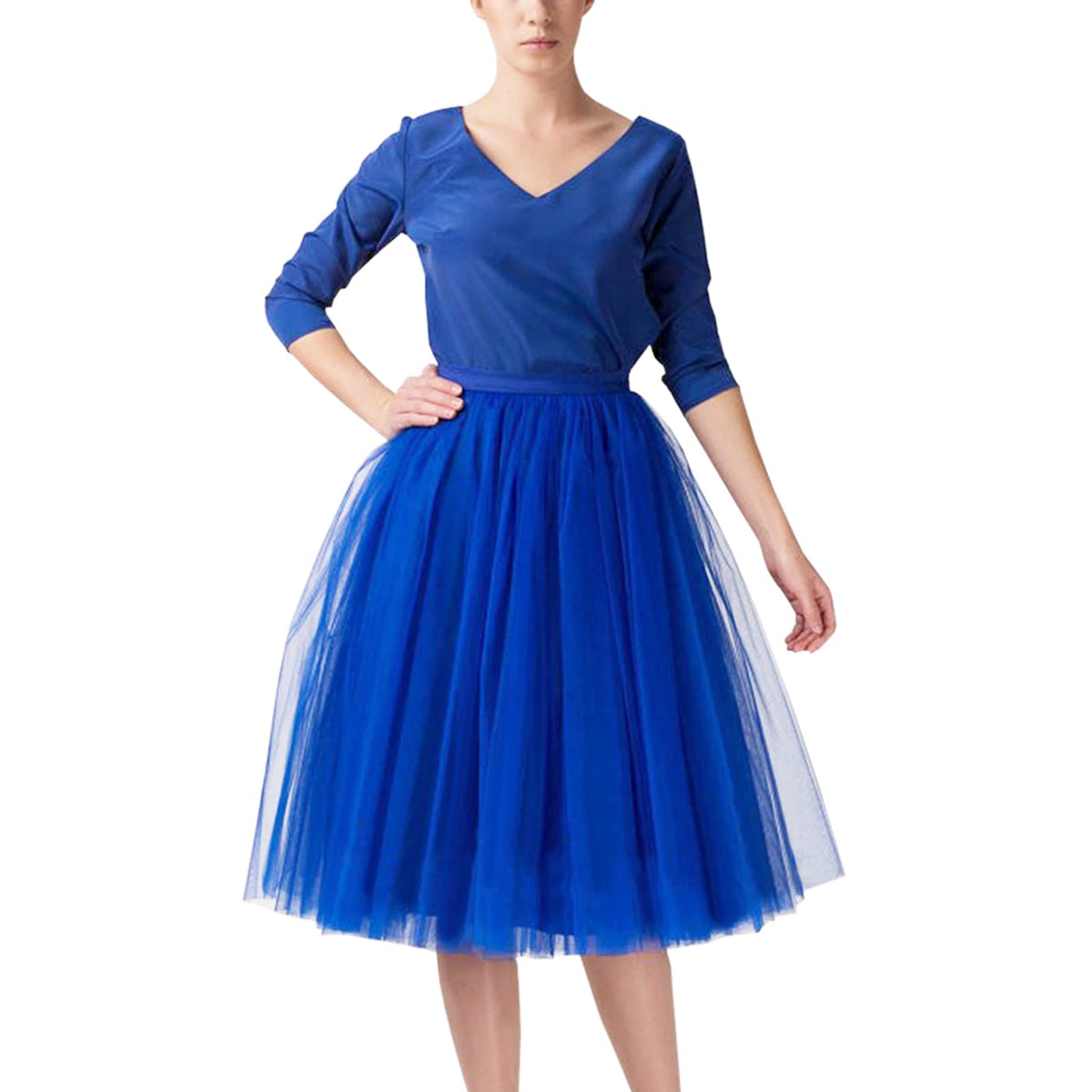 WDPL Women's A-Line Tulle Skirt Elastic Waist Petticoat Bridesmaid Tutu