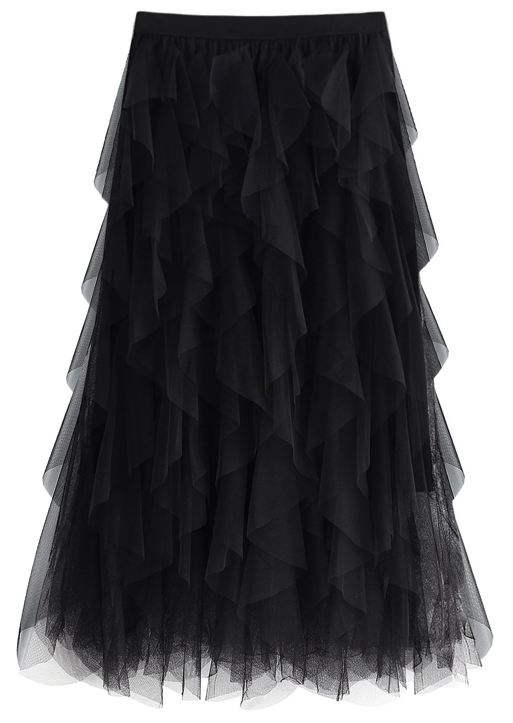 Tulle Skirts for Women Long Length Tutu Fairy Tiered Skirt A Line Mesh Elastic Waist Skirts