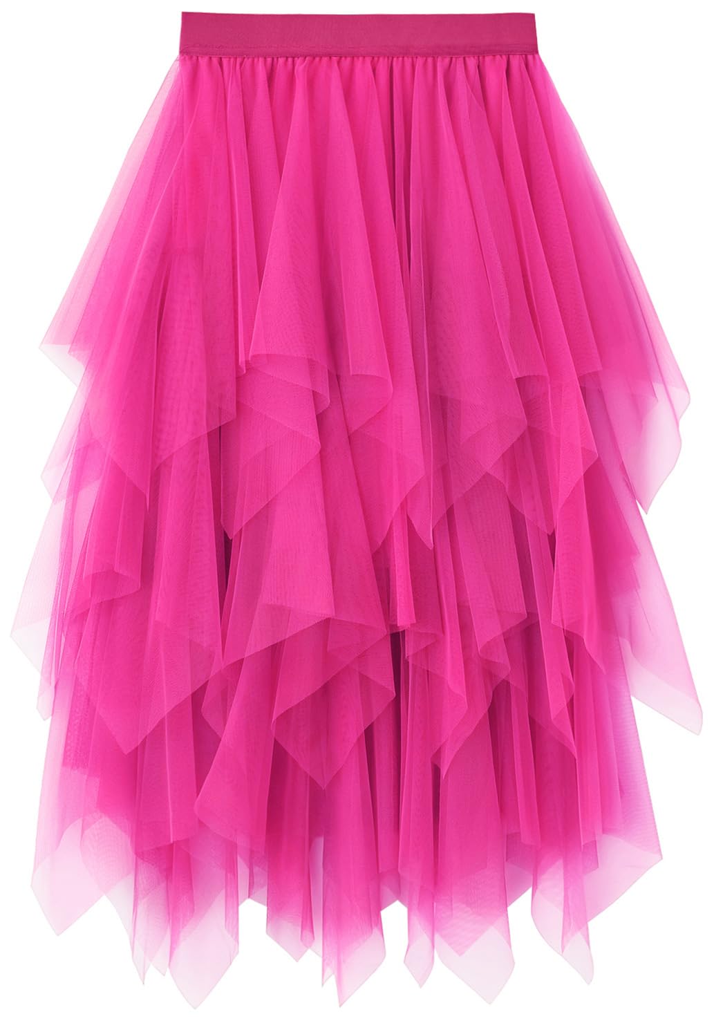 Reaowazo Tulle Skirts for Women Midi Long Fairy Skirt Tutu A-Line Mesh Layered High Elastic Waist Halloween Skirts