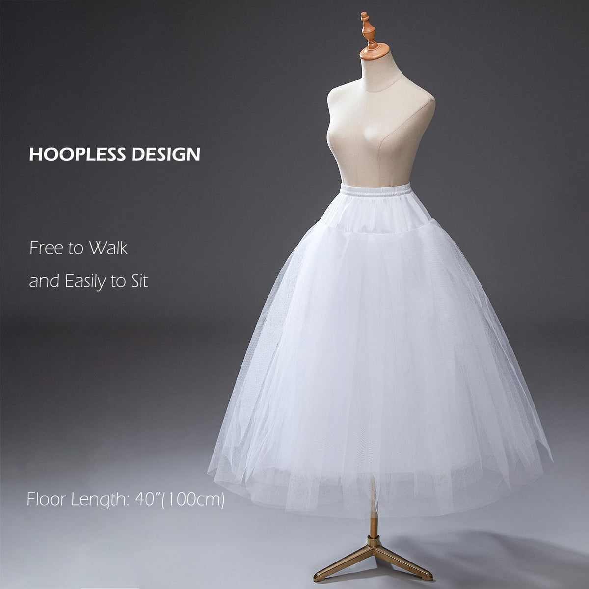 Hoopless Petticoat Crinoline Underskirt Slips for Wedding Dress MPT022