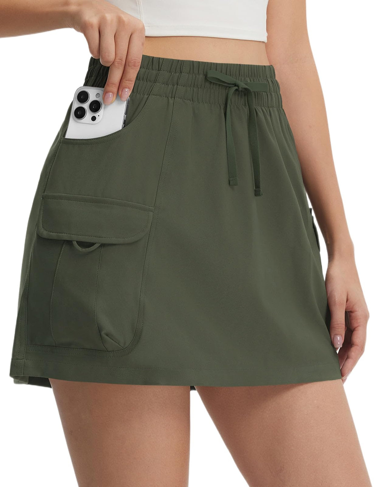 baleaf Women's 15" Cargo Water Resistant Skort Skirt with 6 Pockets