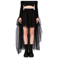Women High Low Tutu Tulle Bustle Skirt Elastic Waist Dovetail Skirts for Wedding Party Performance
