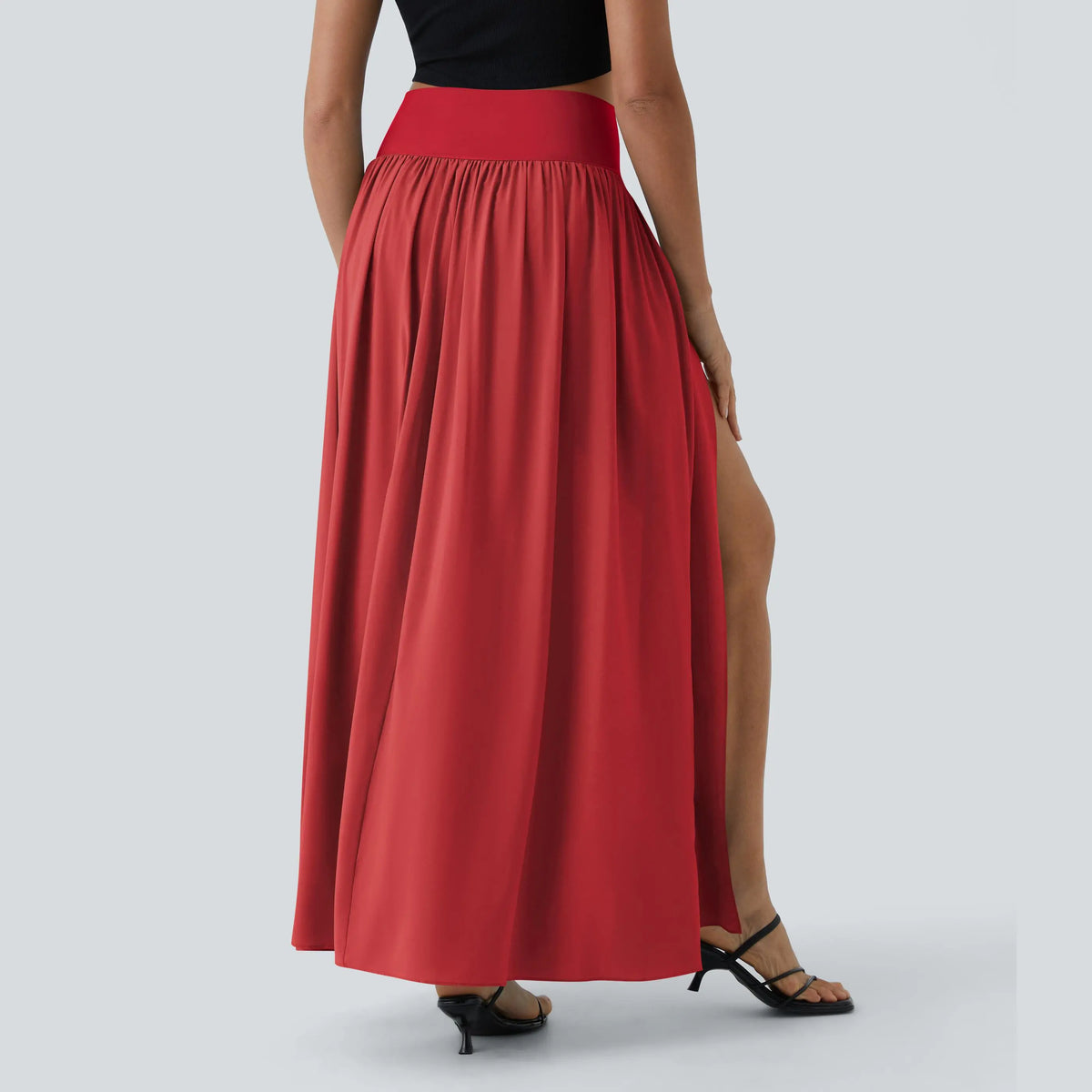 Halara Breezeful High Waisted Split 2-in-1 Flowy Quick Dry Maxi Casual Skirt #BackToSchool