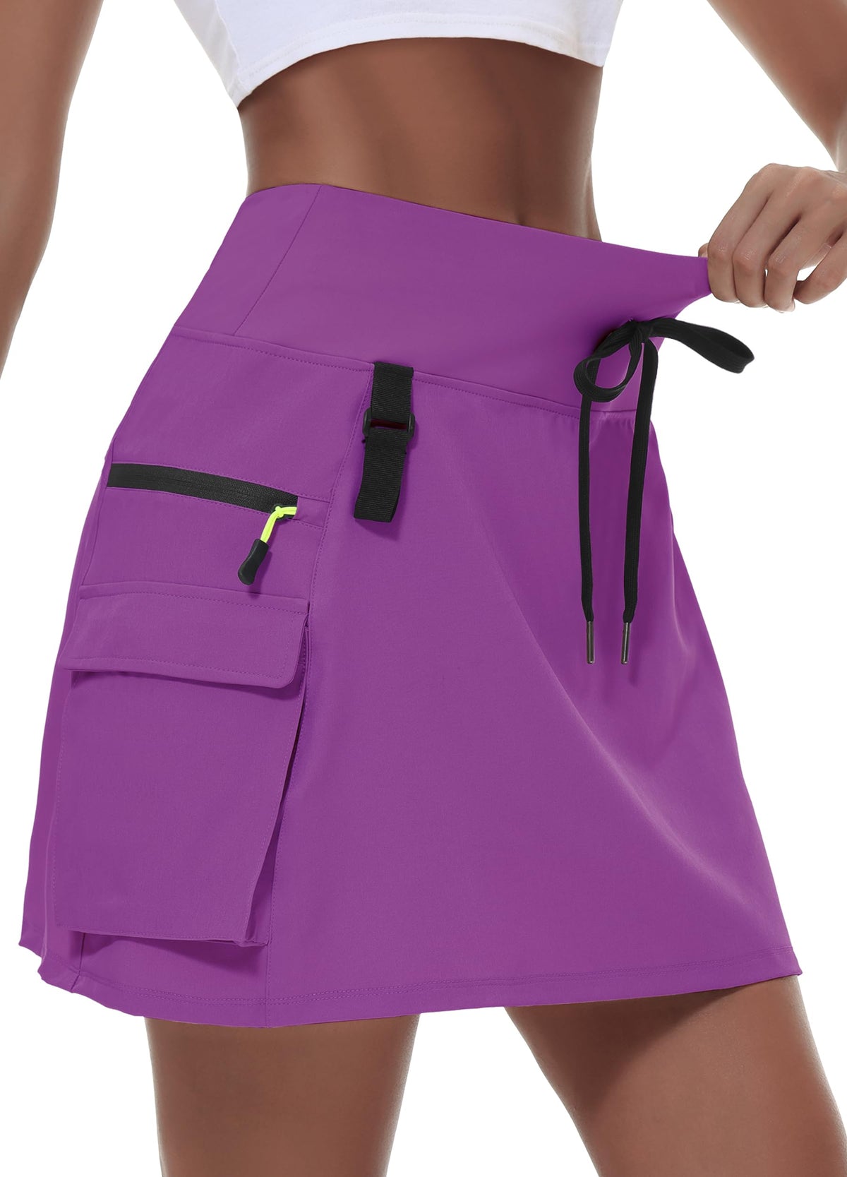 MIVEI Skorts for Woman - Hiking Cargo Skorts with Zipper Pockets